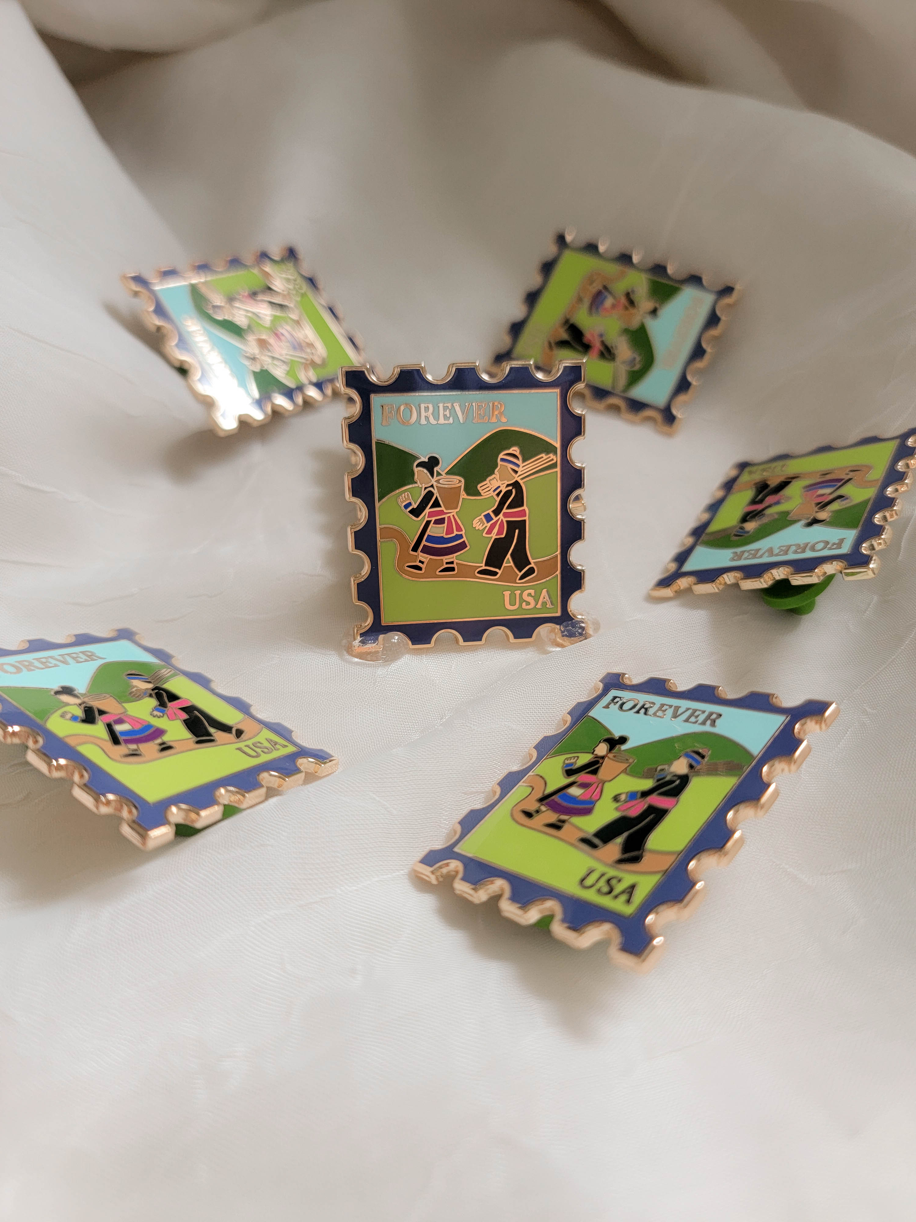 Forever Stamp - Story Cloth Enamel Pin