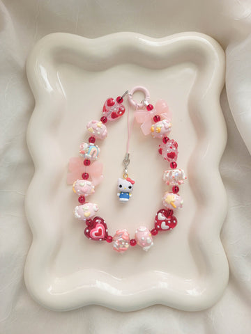 Chunky Red Hello Kitty Wristlet + Phone Charm