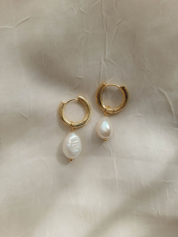 Perfect Pearl Hoops