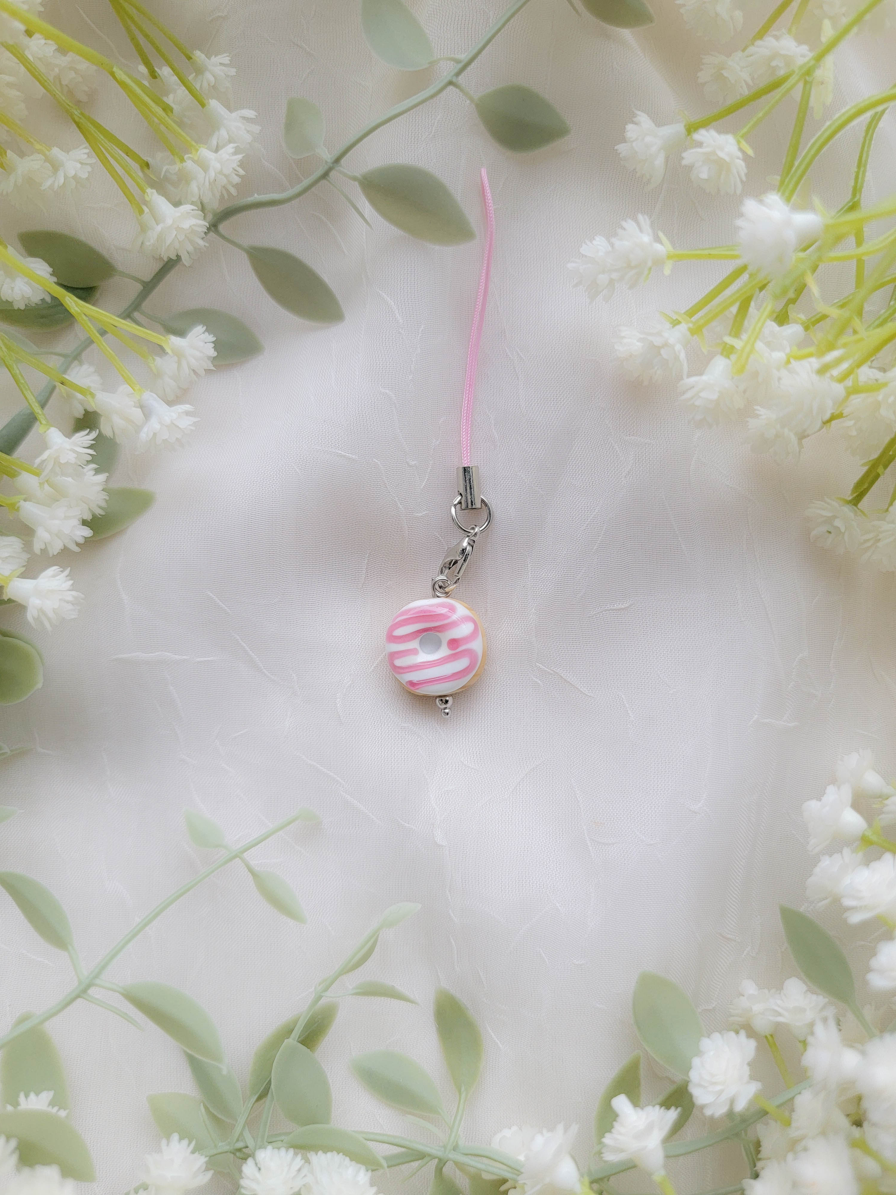 Glass Donut Phone Charm