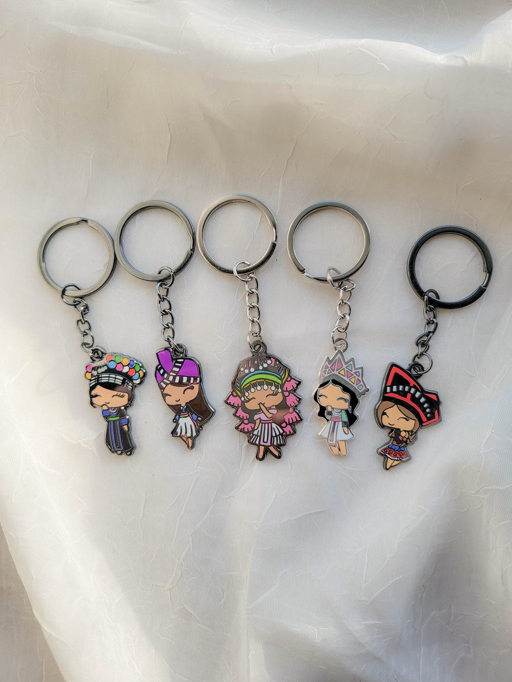 Hmong Girl Enamel Keychain