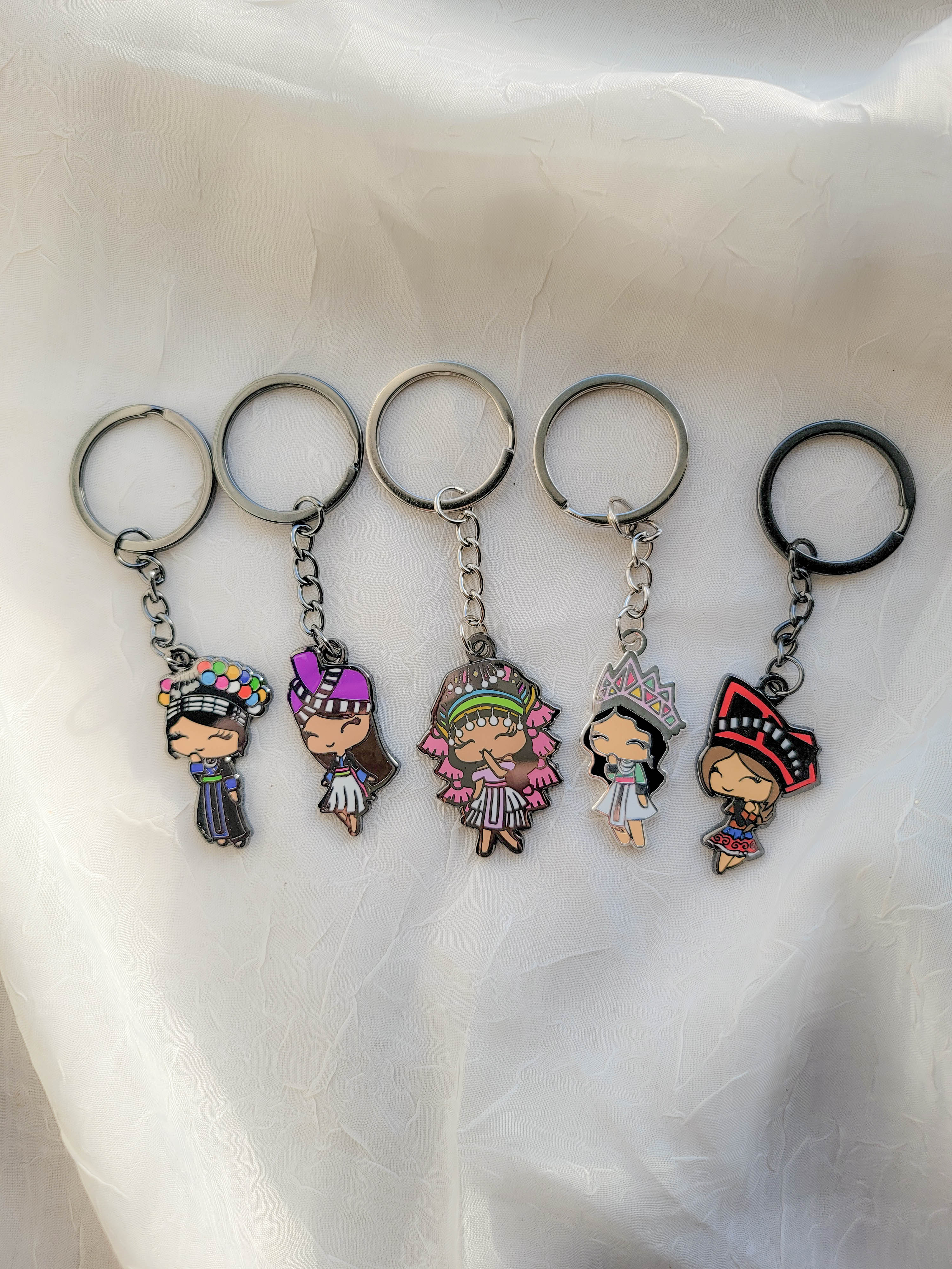 Hmong Girl Enamel Keychain