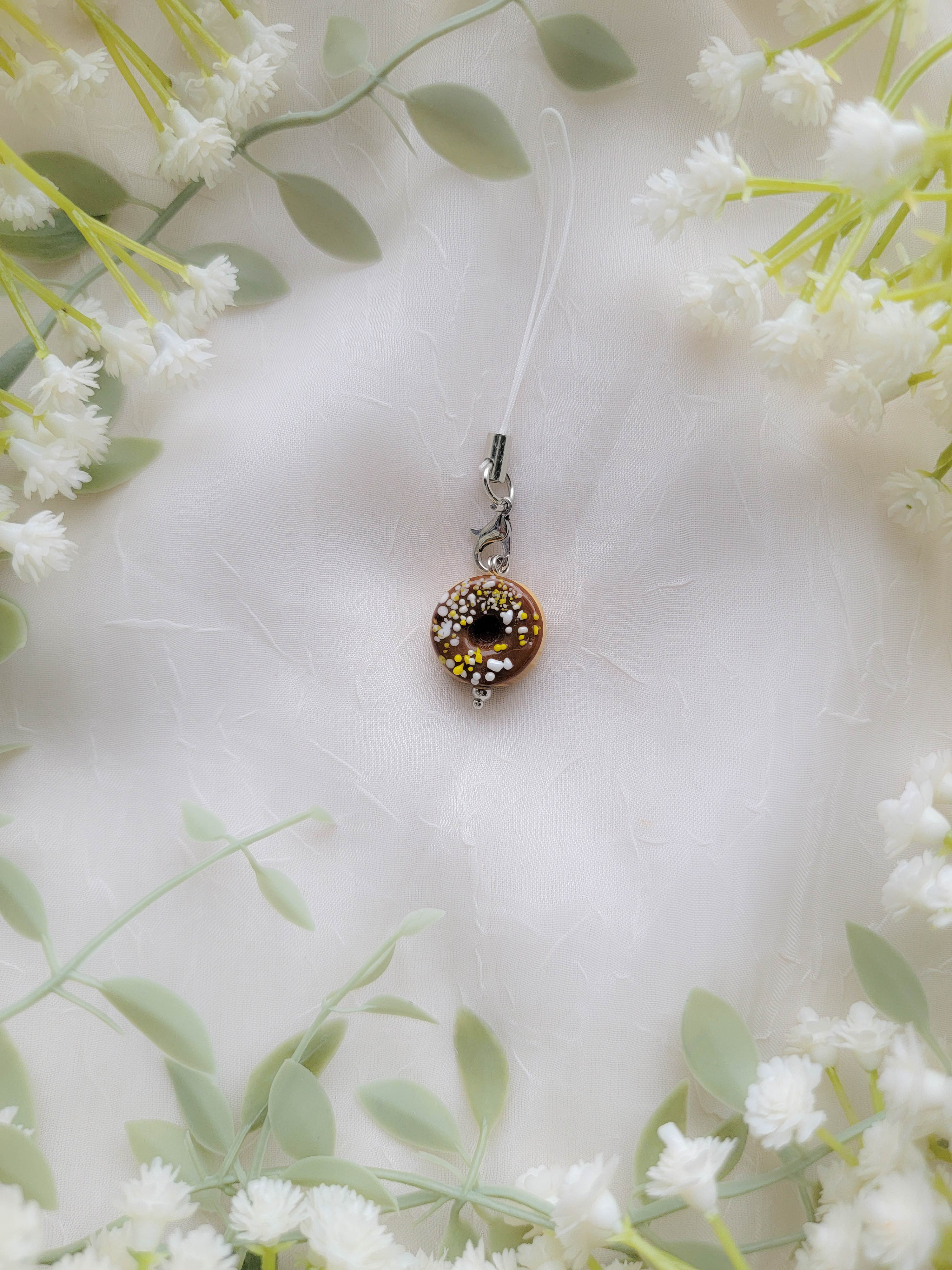Glass Donut Phone Charm