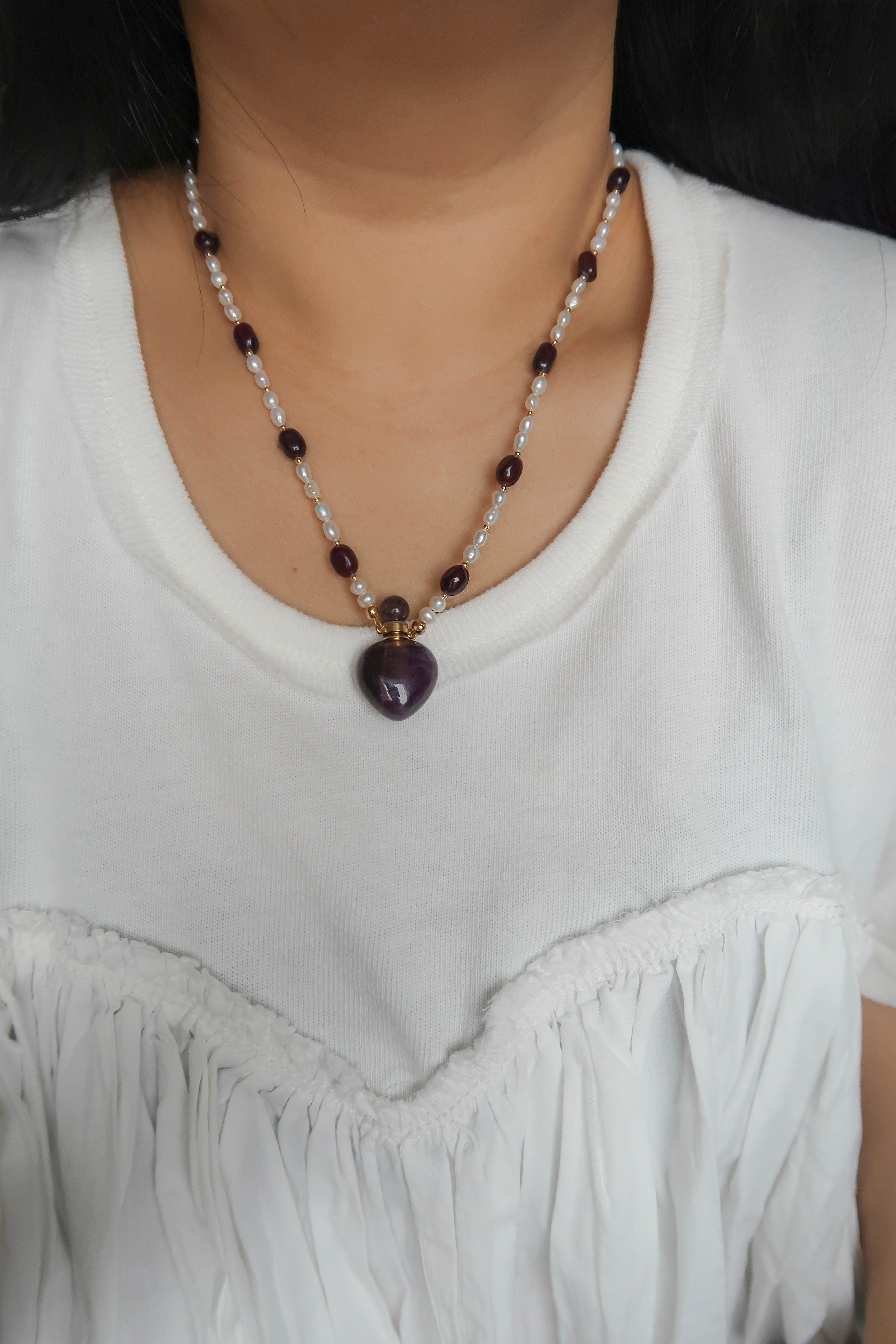 Plum Pearl Perfume Locket