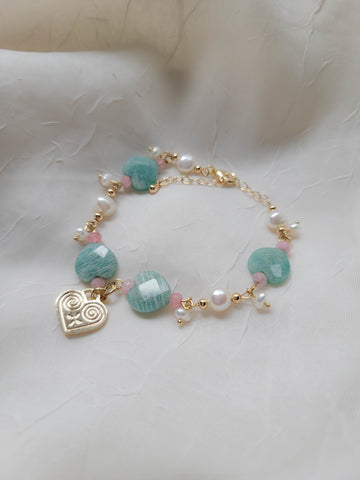 Light Blue/Pink Heart Bracelet