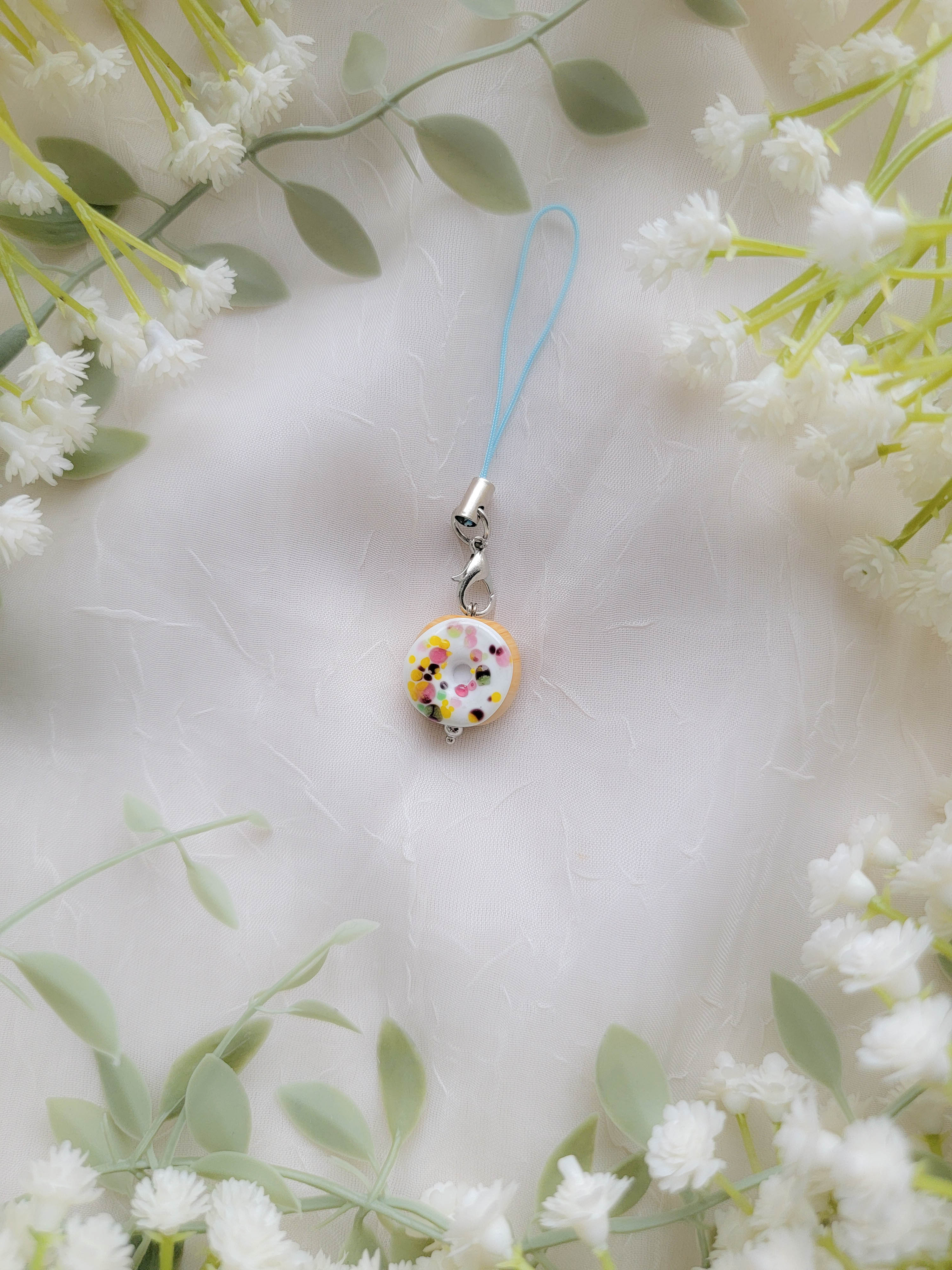 Glass Donut Phone Charm