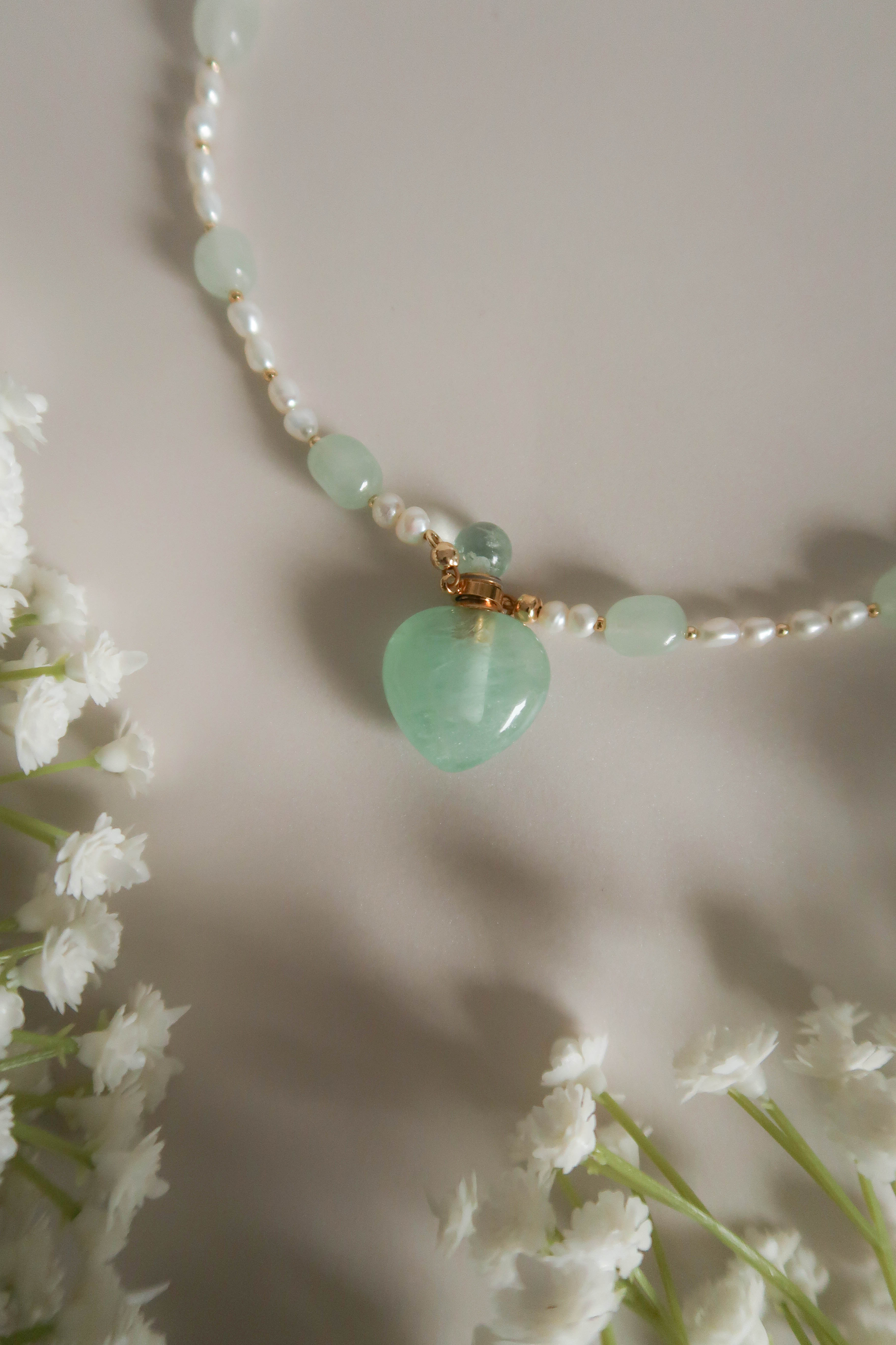 Jade & Pearls Perfume Locket