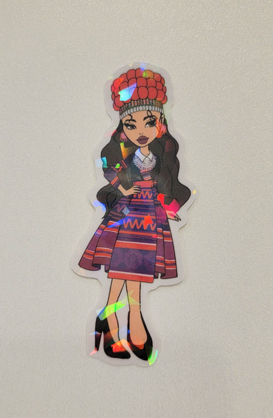 Holographic Y2K Hmong Girl Sticker