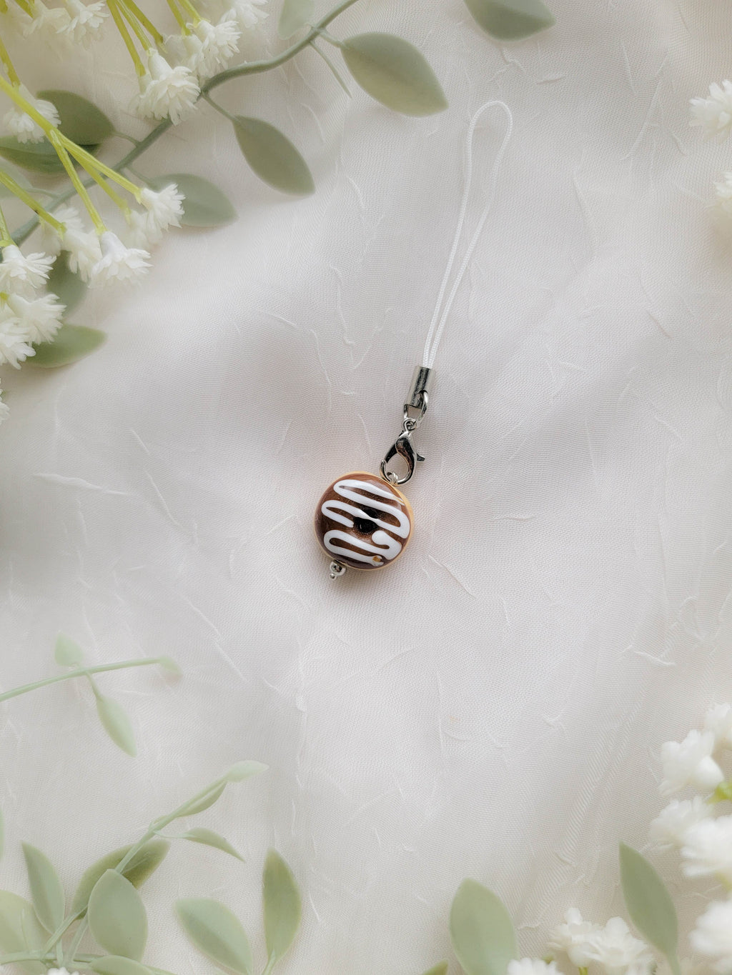 Glass Donut Phone Charm